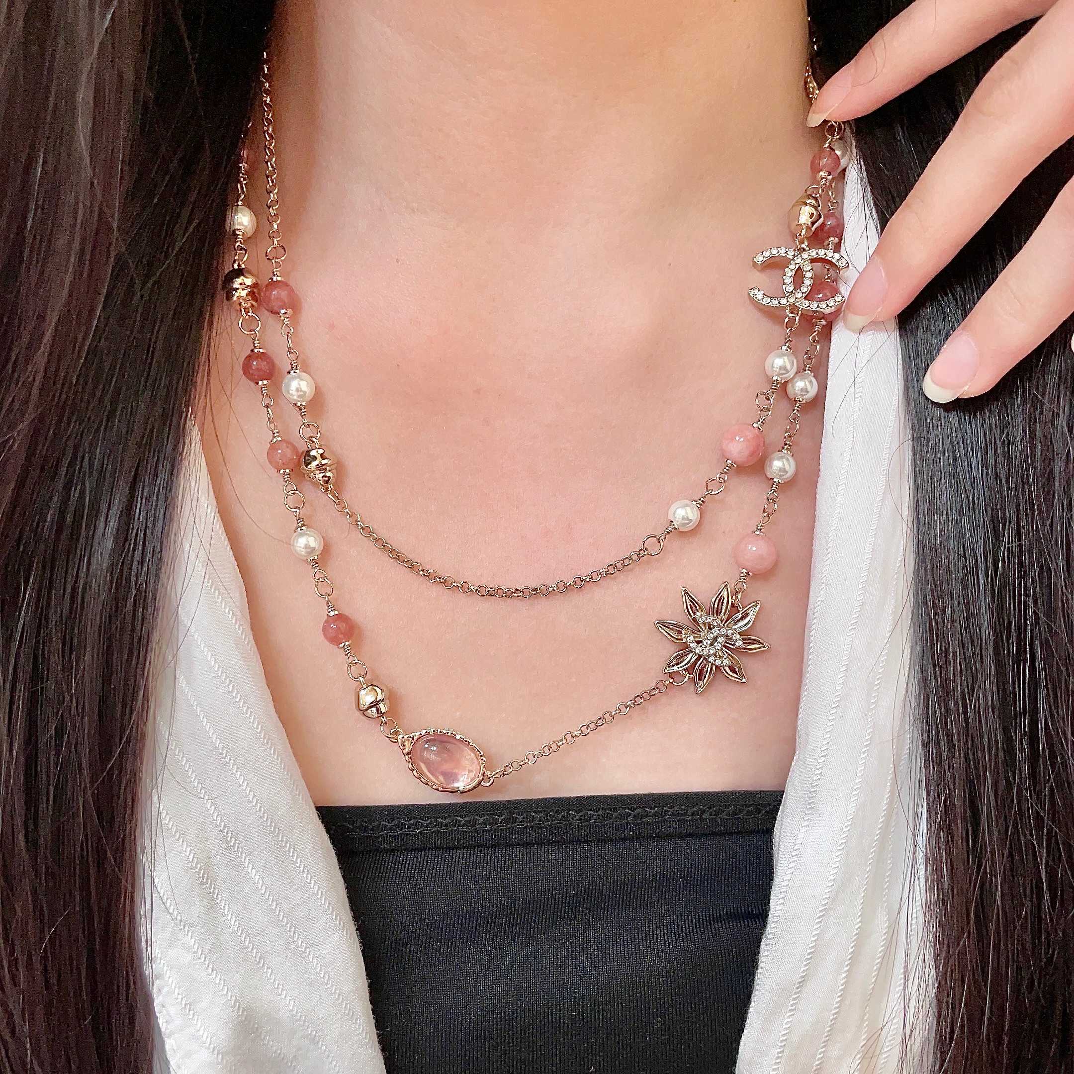 Chanel Letter Sweater Chain Necklace - cnluxepick