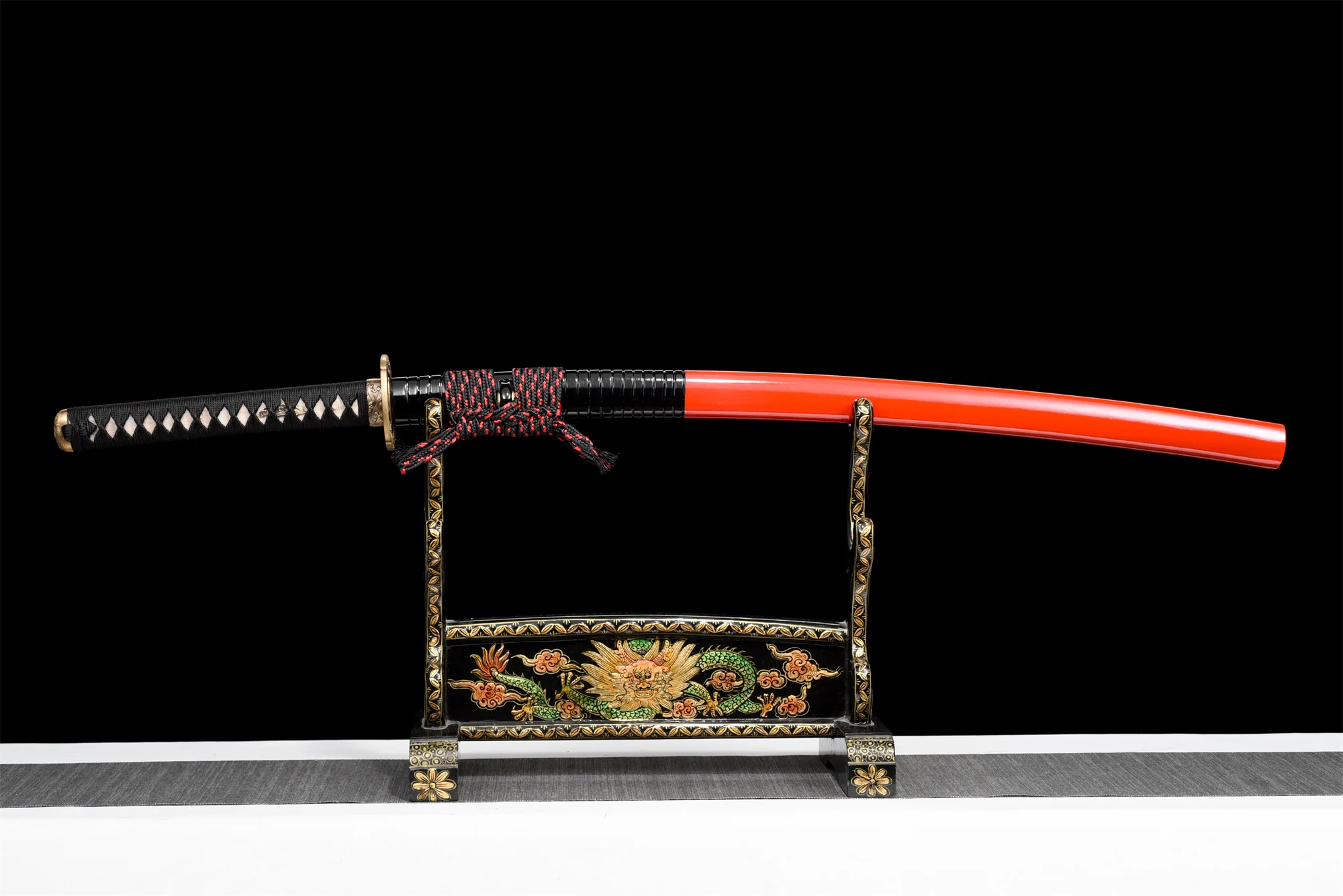 Red Koi Katana – T10 Clay Tempered, Full Tang