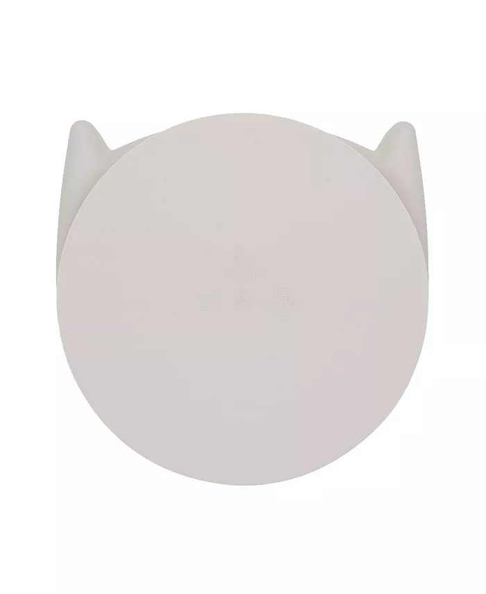 Kushies Silicone Suction Plate, Unbreakable, Microwave, Oven Safe, Grey Kitty