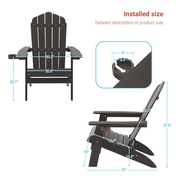 AOOLIMICS Patio Folding Adirondack Chairs Fire Pit Chair