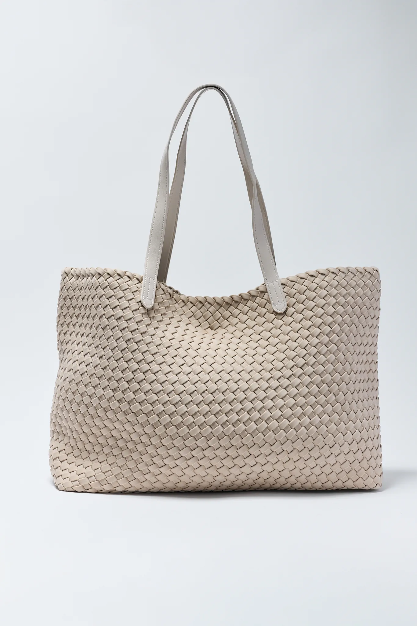 Evie Tan Woven Tote Bag