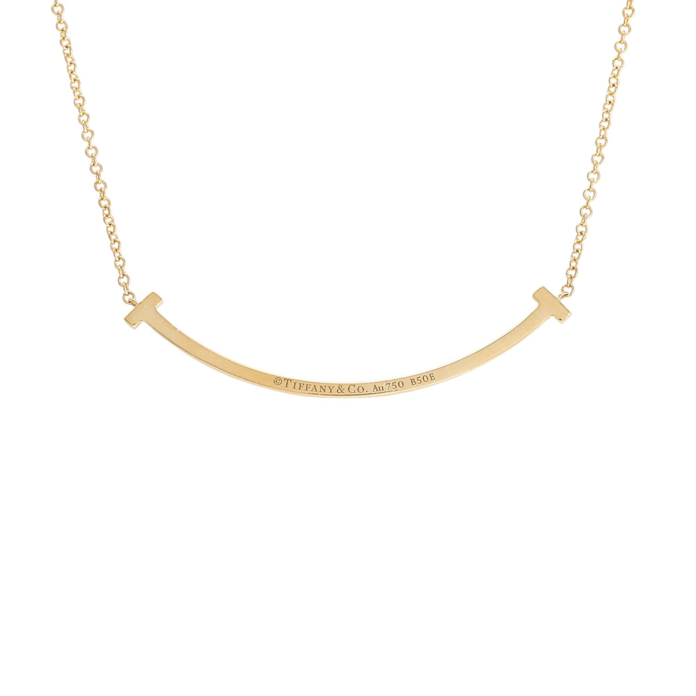Tiffany & Co. Tiffany T Smile Necklace 18K Yellow Gold Diamond 74957013