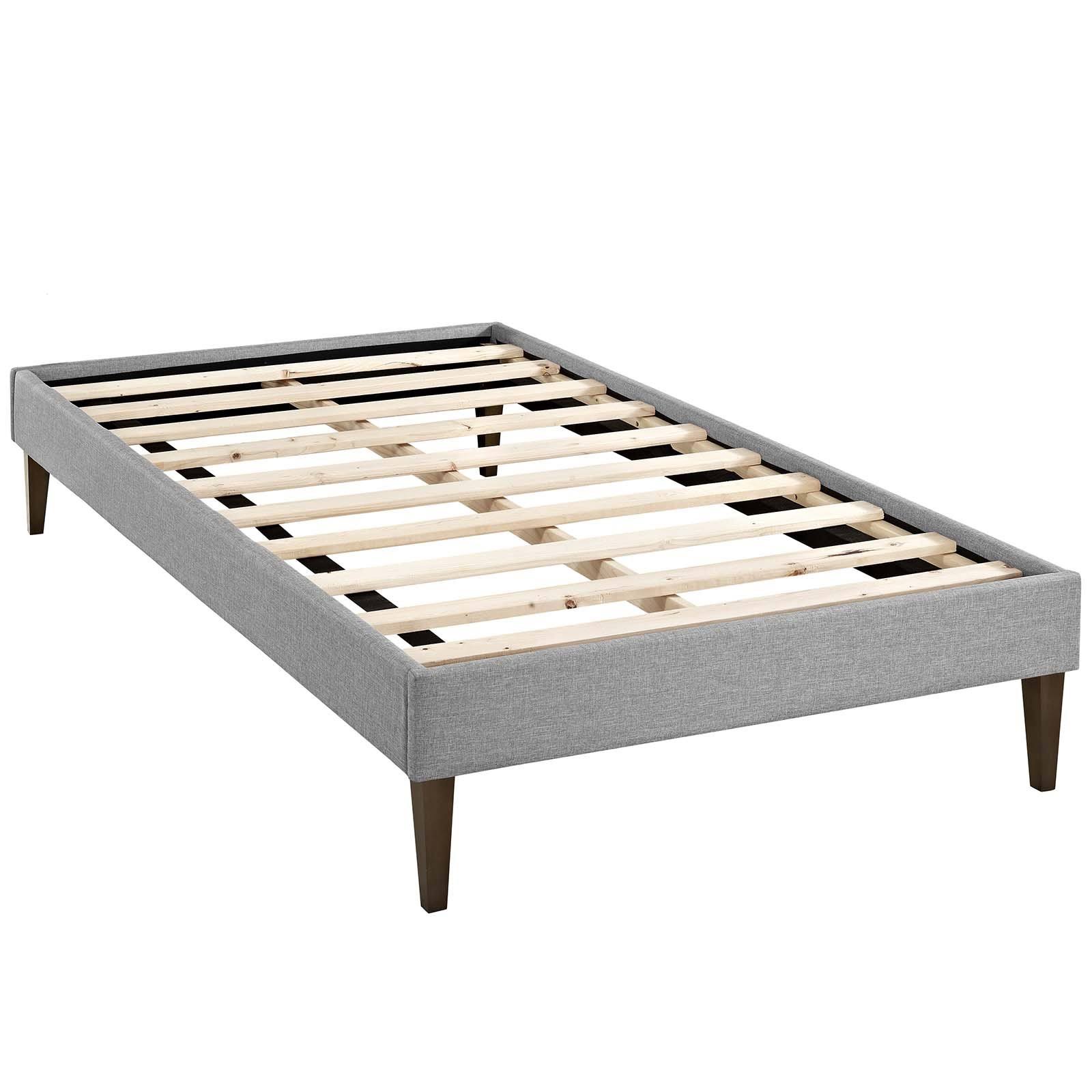 Modway Sharon Twin Fabric Bed Frame with Squared Tapered Legs, Atomic Red