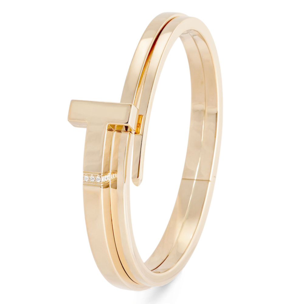 Tiffany & Co. T Square Bracelet 18K Rose Gold Diamond