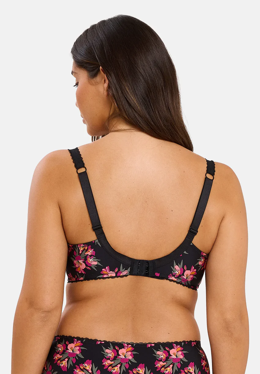 Soutien-gorge emboîtant Oriane Bouquets Noir & Rose