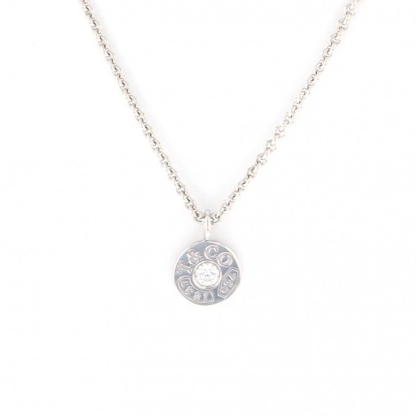 Tiffany & Co. Tiffany Circle Pendant White Gold K18WG Necklace Diamond