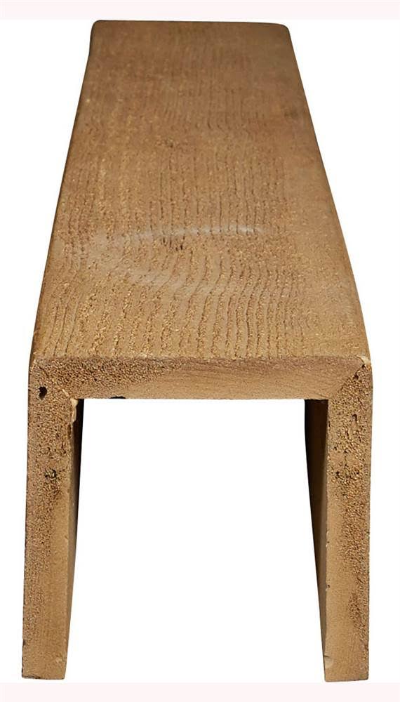 Ekena Millwork BMRS3C0080X080X168PP 8x22W x 8x22H x 14&L 3-Sided (U-beam) Rough Sawn Endurathane Faux Wood Ceiling Beam, Natural