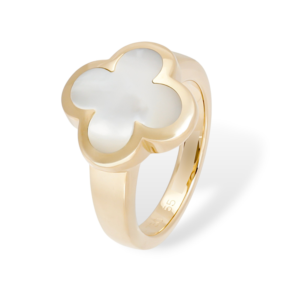 Van Cleef & Arpels Pure Alhambra Ring 18K Yellow Gold Mother of Pearl VCARA35900