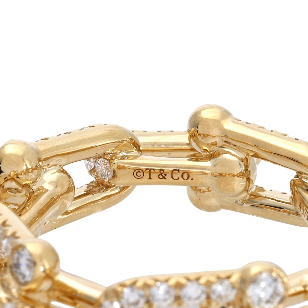 Tiffany & Co. Hardware Link Ring 18K Yellow Gold Diamond 72669819