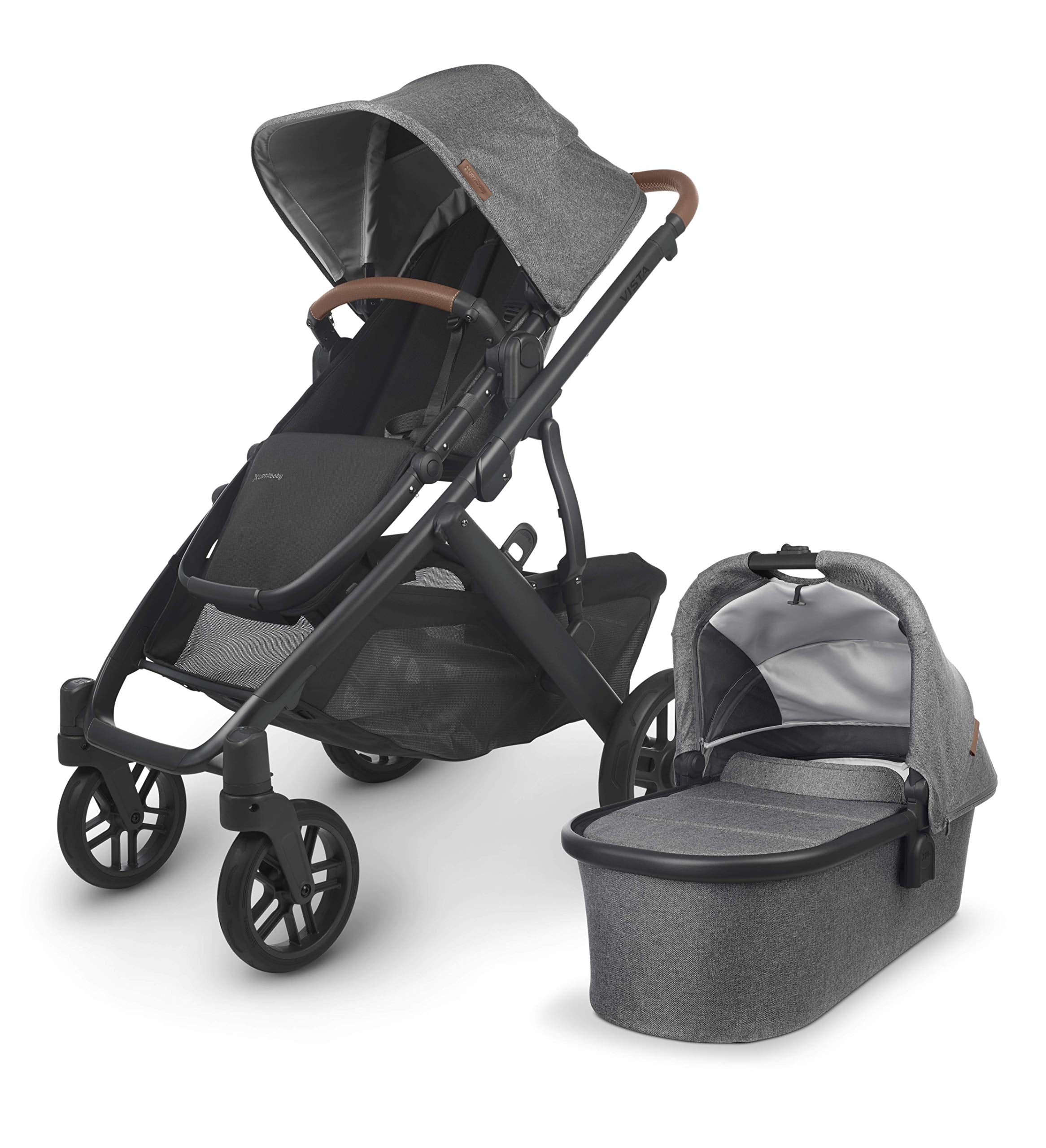 UPPAbaby Vista V2 Stroller & Mesa Max Car Seat Bundle, Charcoal C All-Wheel Suspension, Mesh Panels, Safety Features