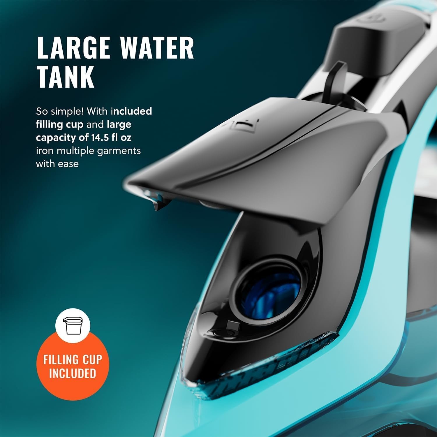 1750W Steam Iron, Digital Temp Control & LED Display, Ceramic Soleplate, Adjustable Steam, Self-Clean, Anti-Calc, Anti-Drip, Auto Shut-Off