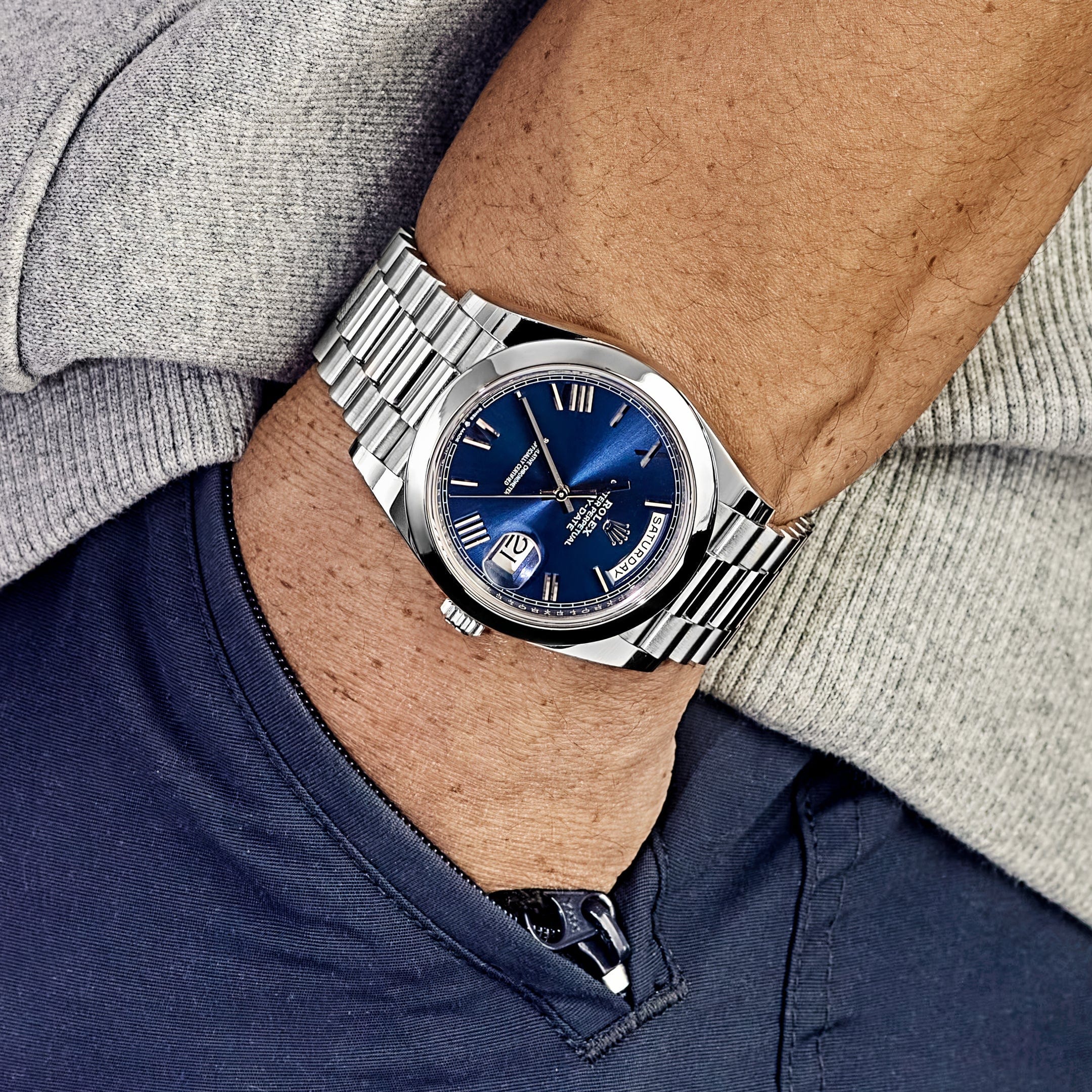 Rolex Day-Date 40 228206 Platinum Blue Dial (2022)