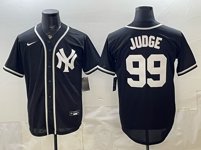 Men's New York Yankees Aaron Judge #99 Fashion Black Out Replica Jersey