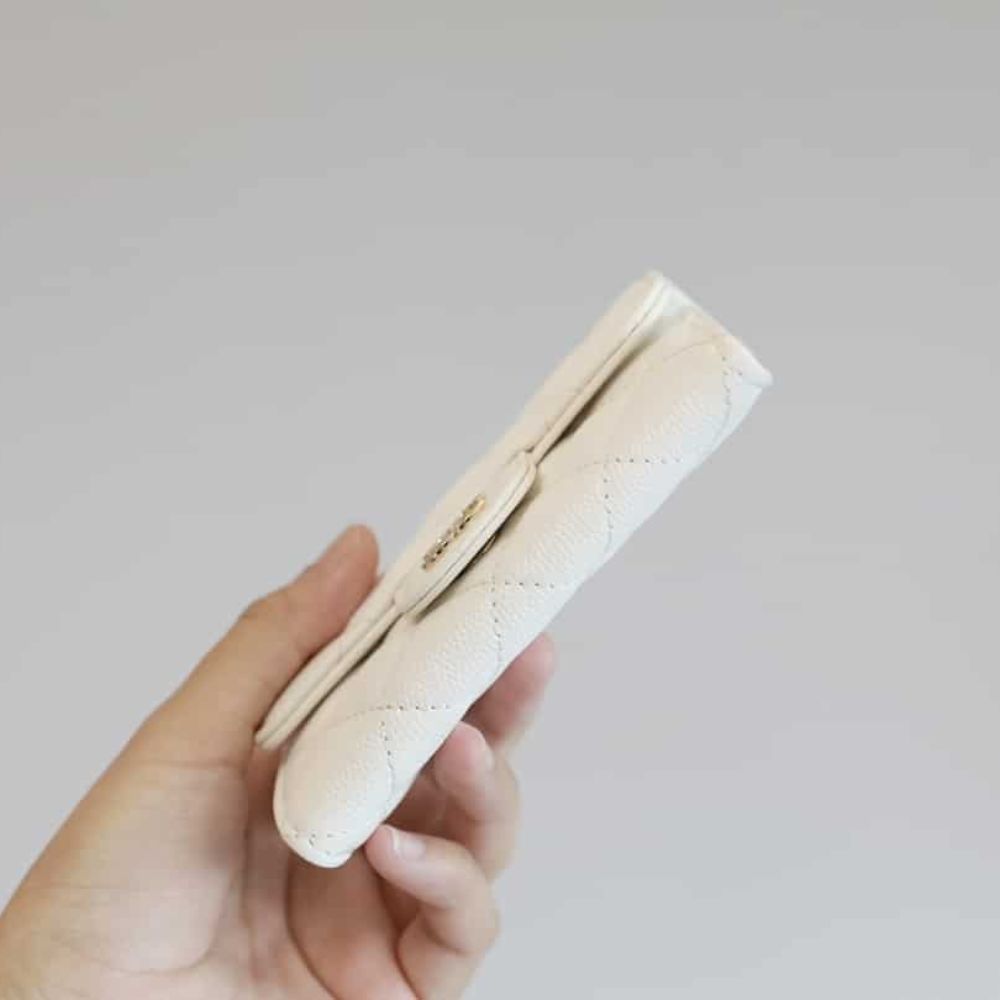 Chanel Classic Card Holder Wallet White 4.2 Inches AP0214 B10583 10601