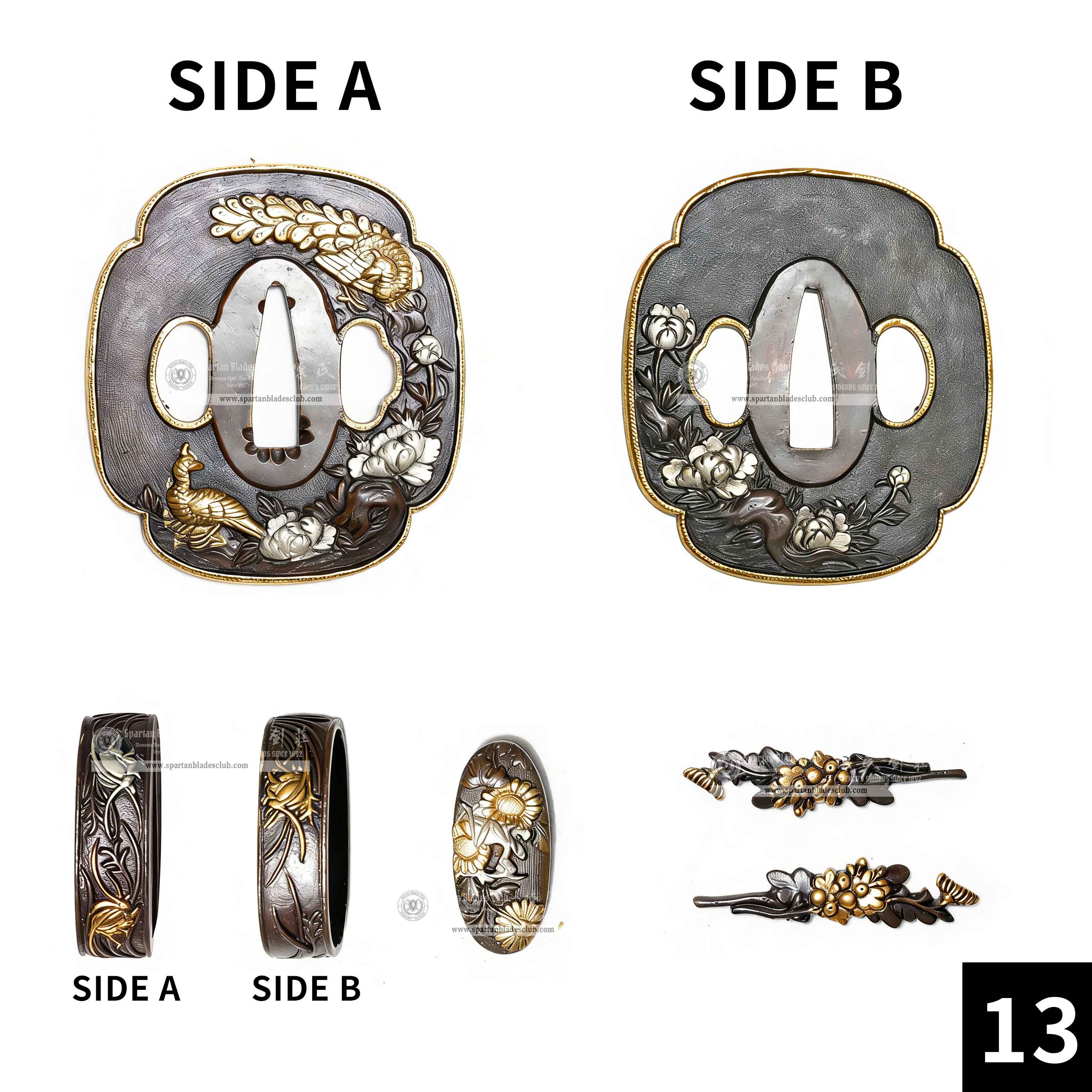 Custom Your Katana | Bird | Complete Set Fittings (Brass Gilded) | Spartan Blades Club | CHEN'S SWORDS 1892 - Spartan Blades Club - 陳氏劍莊1892