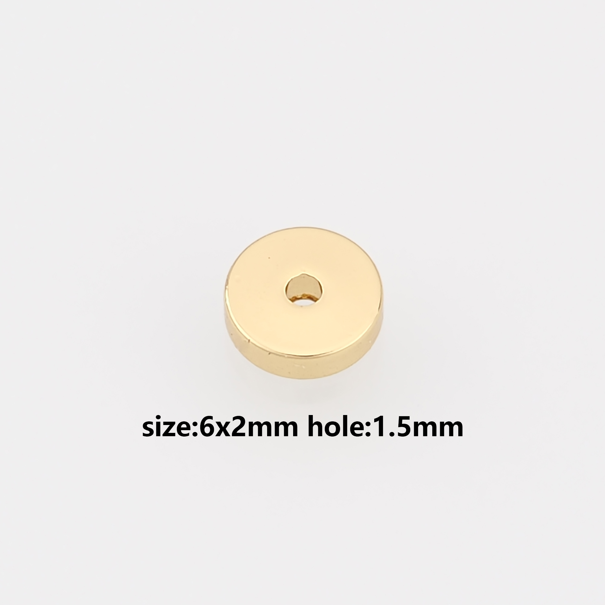 50Pcs 18K Gold Filled Round Flat Spacer Beads,Round Spacer Beads,DIY Jewelry Making Supply