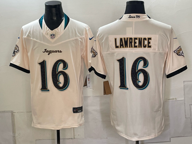 Men's Jacksonville Jaguars Trevor Lawrence #16 Natural 2026 Rivalries Collection Game Jersey