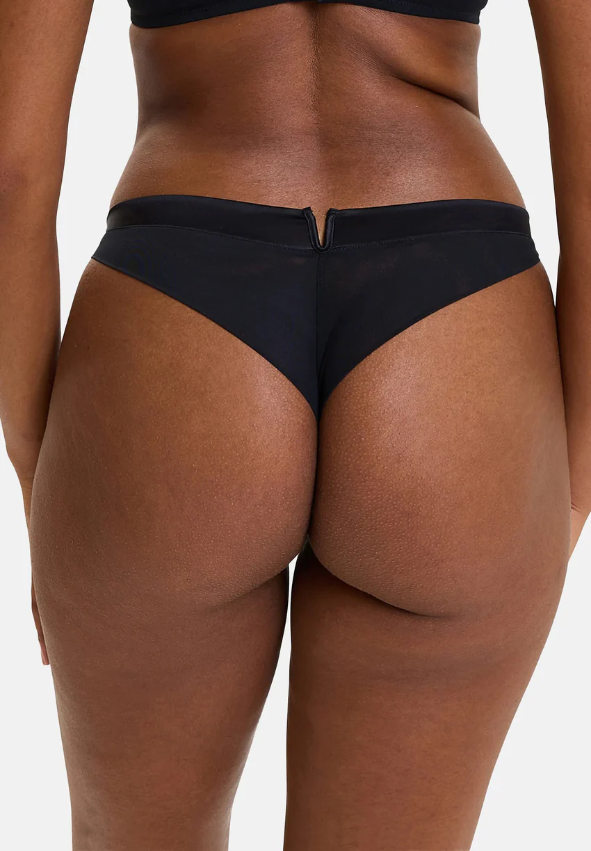 Tanga Alberta Noir & Rouge Poppy