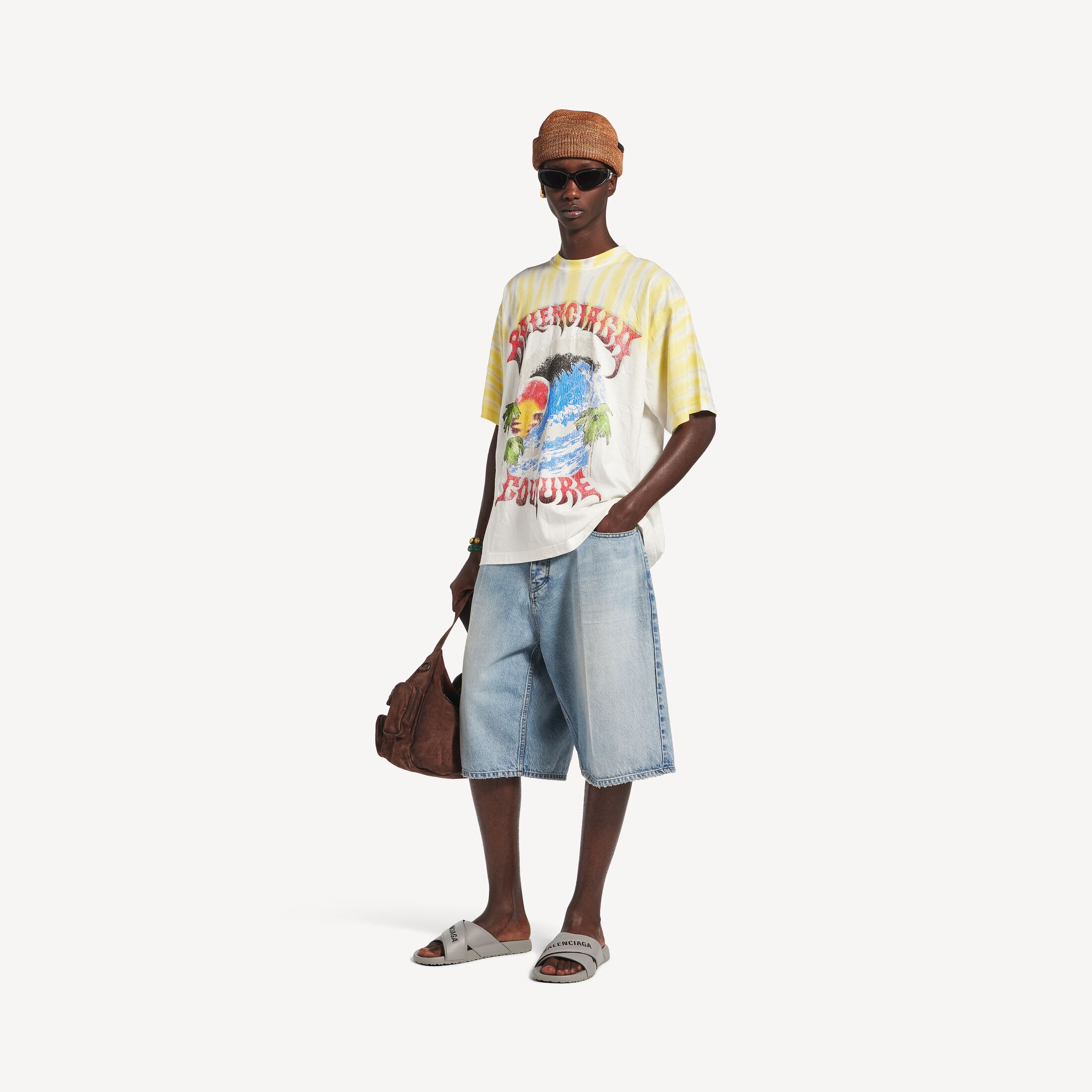BALENCIAGA Extreme Tie Dye Medium Fit T-Shirt in white dry jersey