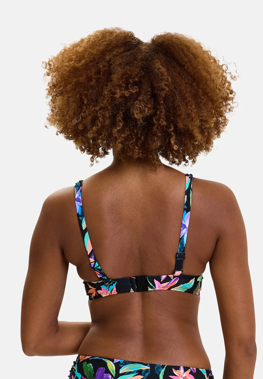 Haut de maillot de bain avec armatures Barbade Paradis Tropical Noir