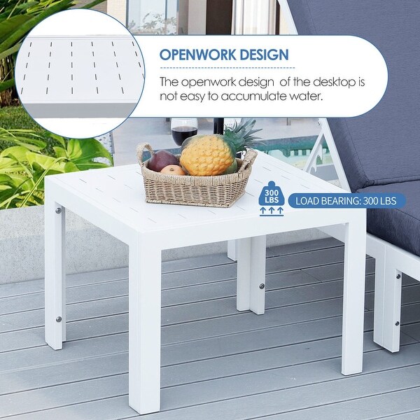 Nicesoul White Aluminum Modern Patio Furniture Sectional Sofa Set with Cushion