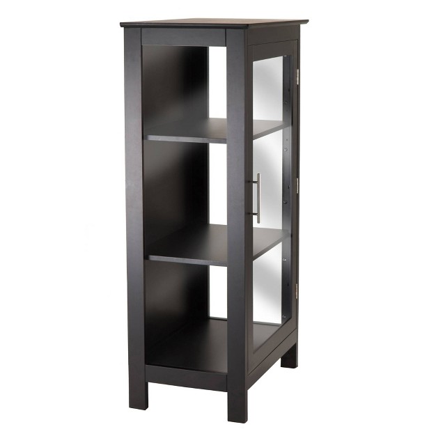 Poppy Display Curio Cabinet With Glass Door Wood black Winsome