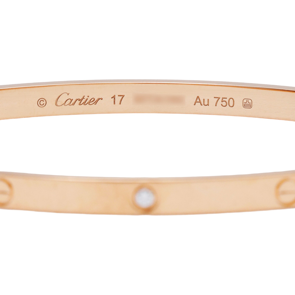 Cartier Love Sm 6 Diamonds Bracelet 18K Rose Gold Diamond B6047600