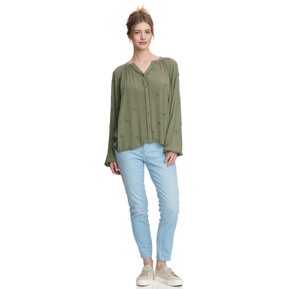 Gina Damen Bluse in Crepp-Optik