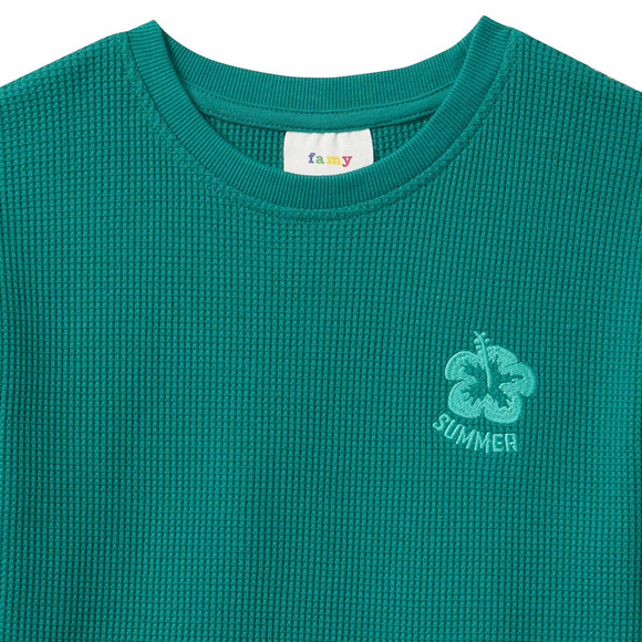 Famy Jungen T-Shirt mit Waffelstruktur