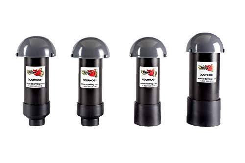 OdorHog Vent Pipe Filter Black ABS (2.0) inch w/ Mushroom Cap
