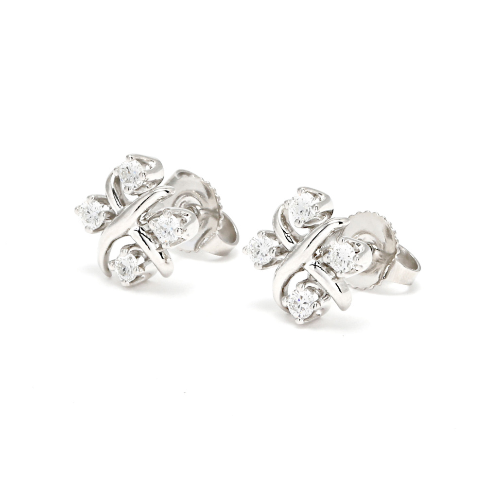 Tiffany & Co. Jean Schlumberger Rin Earrings Platinum Diamond 60108173