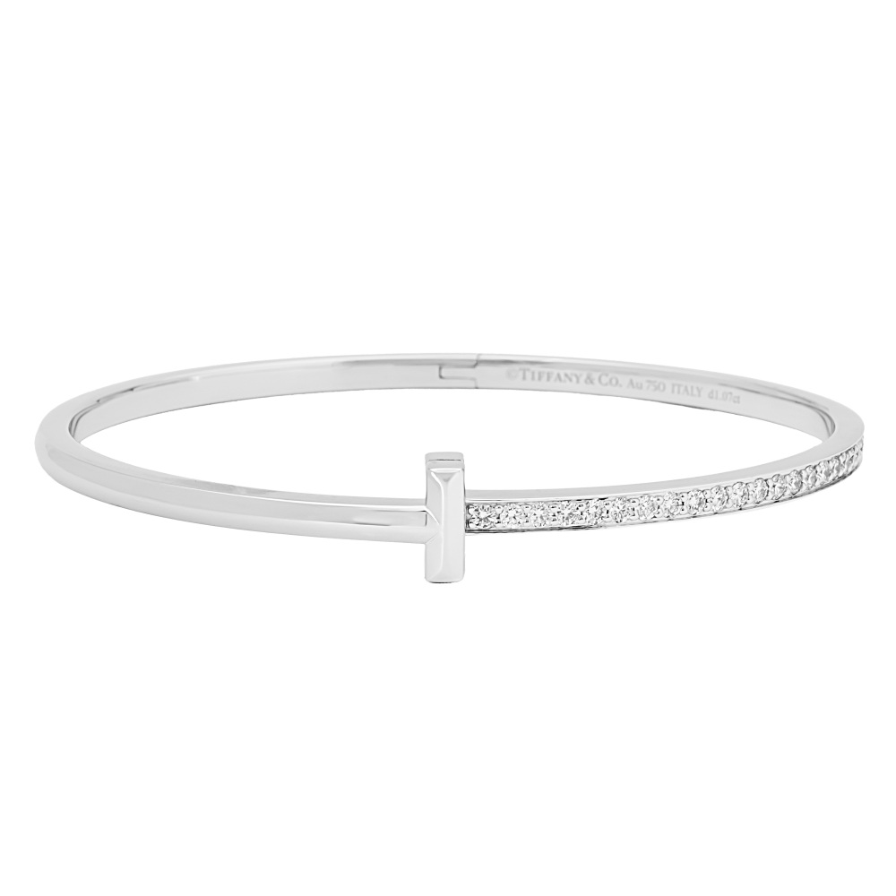 Tiffany & Co. Tiffany T T-one Bracelet 18K White Gold Diamond