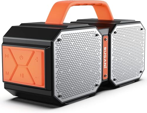 BUGANI Shock Bluetooth Speakers, Bluetooth 5.4, Waterproof, Portable Wireless Speakers, 60W Super Power, Suitable for Family Gatherings and Outdoor Travel, Outdoor Speaker