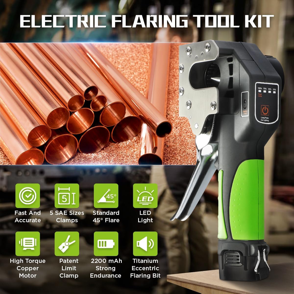 Electric Flaring Tool Kit, 1/4