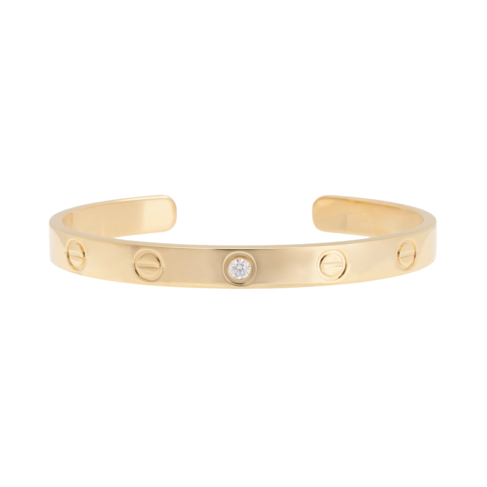 Cartier Love Classic Model Open Bracelet 18K Yellow Gold Diamond B6029800
