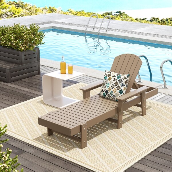 Polytrends Altura Poly EcoFriendly All Weather Reclining Chaise Lounge with Arms
