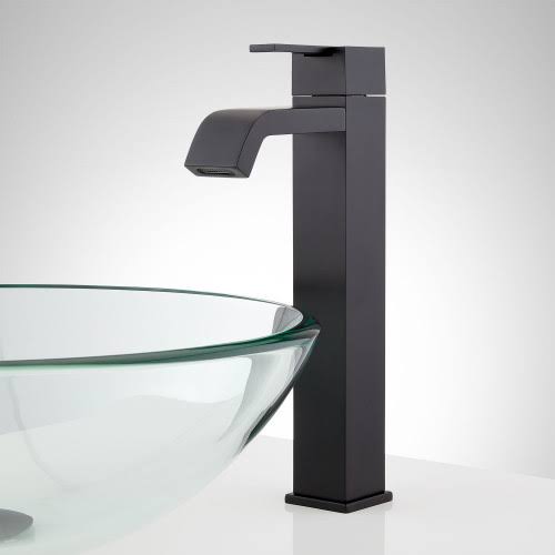 Rigi Single-Hole Vessel Faucet - Matte Black | Signature Hardware 477037