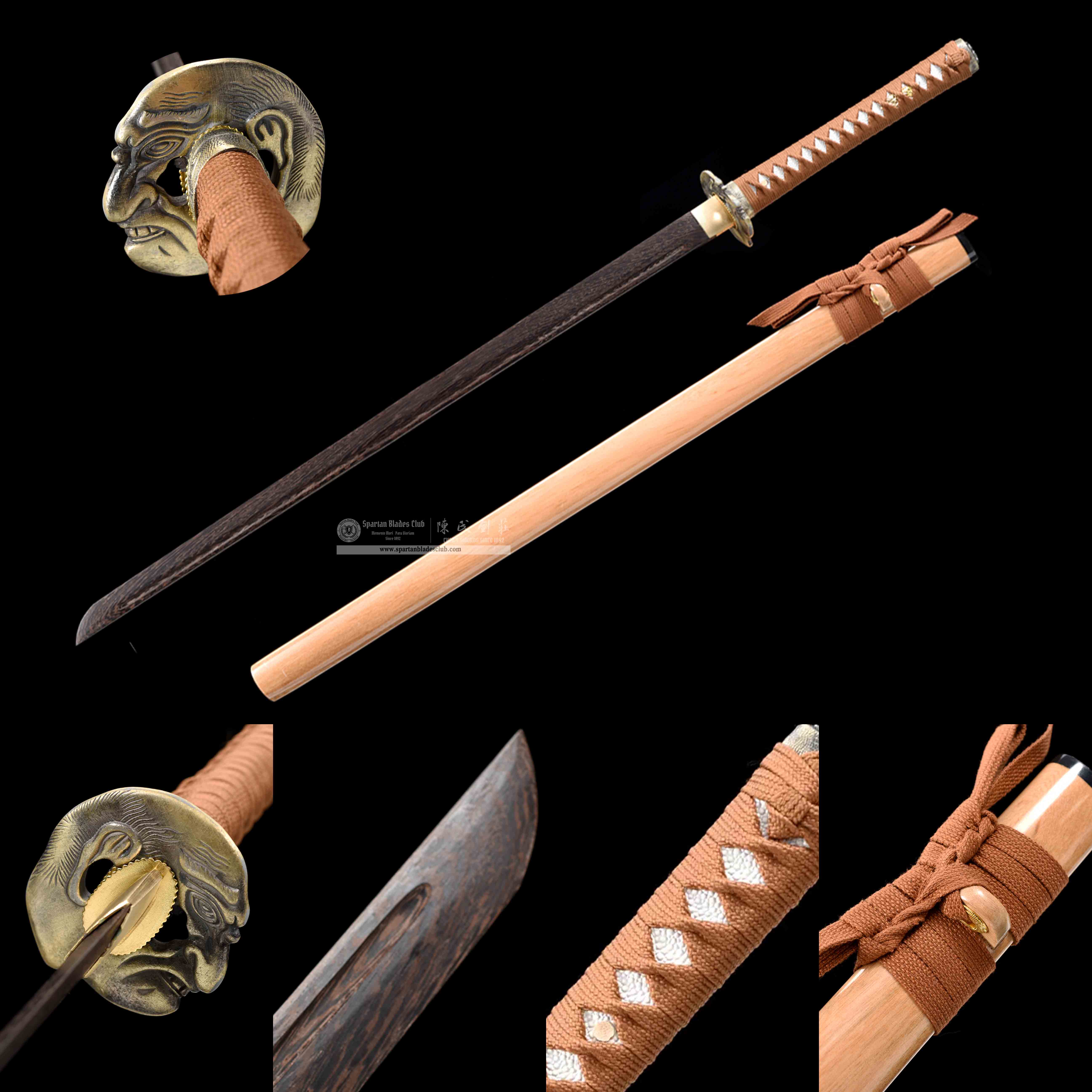 HW48 | On'in | Not Sharpened | Practice Sword | Ninjato | Rosewood Blade | Full-tang | Spartan Blades Club | CHEN'S SWORDS 1892 - Spartan Blades Club - 陳氏劍莊1892
