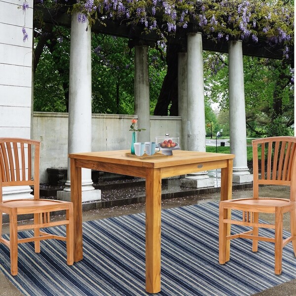 Chic Teak Florence Outdoor Teak Wood Patio Bistro Table,35 Inch (table only)
