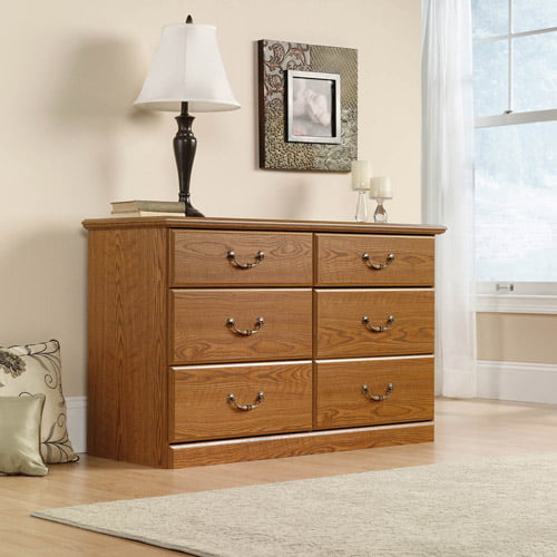 Sauder Orchard Hills 6 Drawer Dresser， Carolina Oak finish
