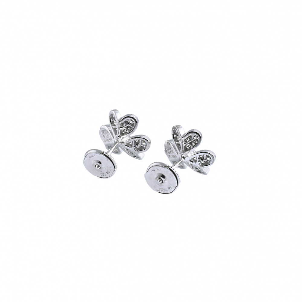 Van Cleef & Arpels Frivole Earrings 18K White Gold Diamond VCARP3W100