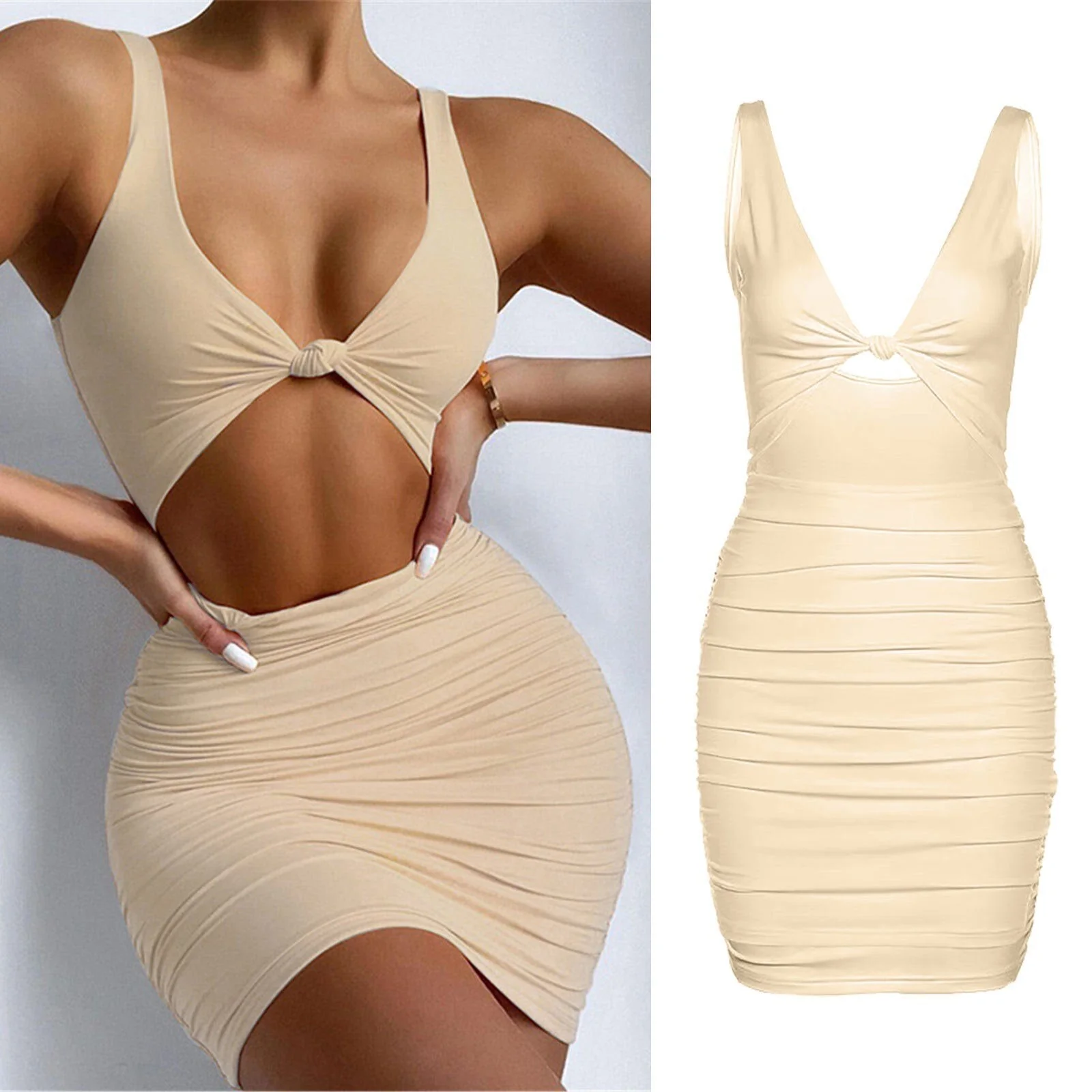 Sleeveless Cutout Bodycon Mini DressClistos