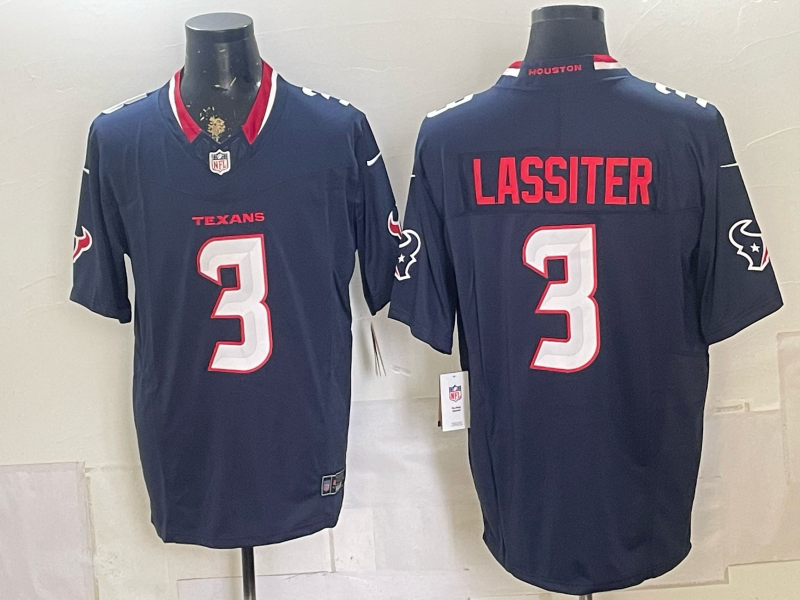 Men's Houston Texans Kamari Lassiter #3 Navy Team Game Jersey