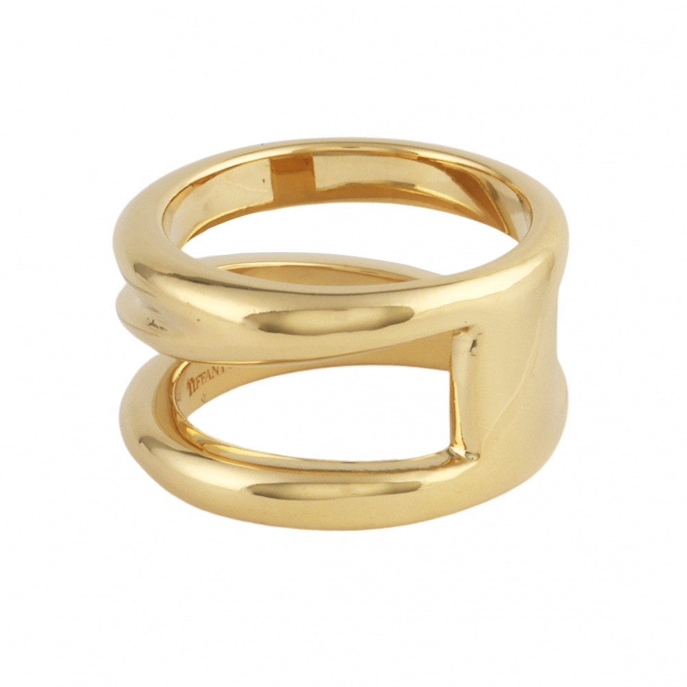 Tiffany & Co. Tiffany Open Diagonal K18YG Yellow Gold Ring