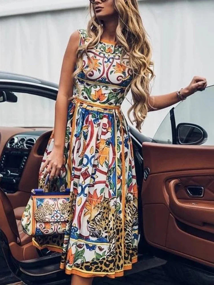 Bohemian Floral Sleeveless Maxi DressClistos