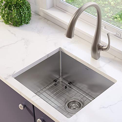 Kraus KHU101-24L Standart PRO 24-inch Undermount 16 Gauge Single Bowl Laundry and Utility Sink, 24 Inch, Tight Radius