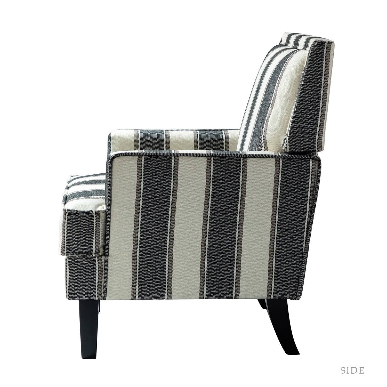 Filton Armchair with Tapered Block Leg - Black Stripe