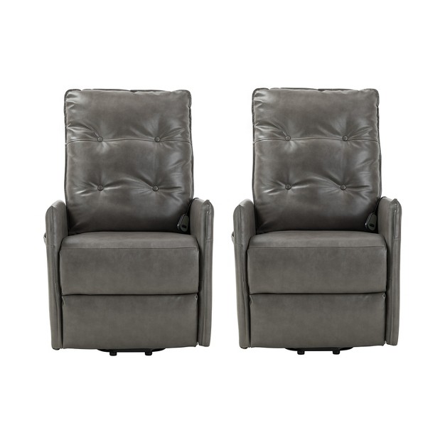 Set Of 2 Ona Mid century Modern Power Remote Recliner For Small Spaces Artful Living Design