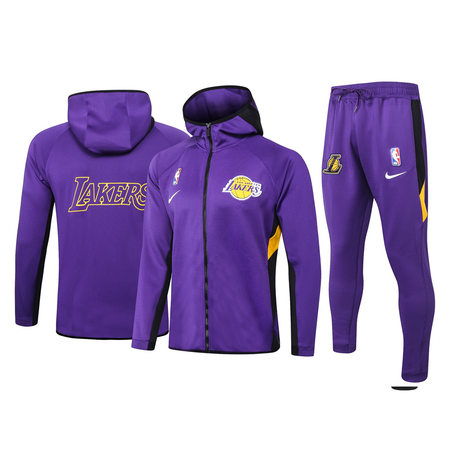 Men's Los Angeles Lakers 2019/20 Showtime Full-Zip Therma Flex Performance Hoodie