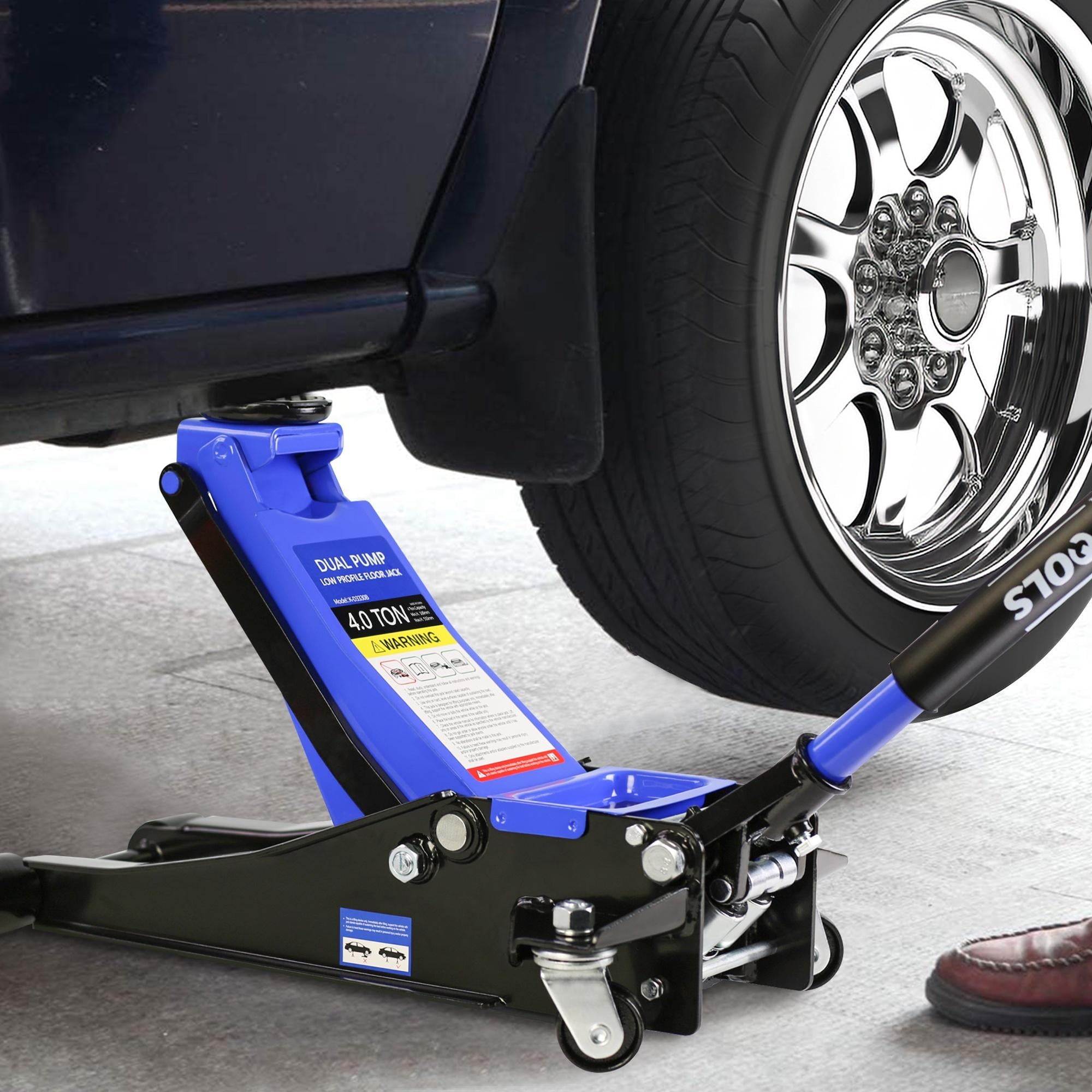 Seizeen 4-Ton Floor Jack, Low Profile Car Jack, Heavy-Duty Trolley Jack Car Lift with Dual Pump Pistons, Lifting Range 4